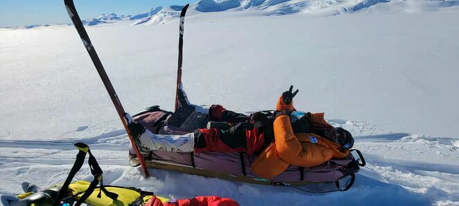 Darius Vaičiulis įveikė pirmąjį ekspedicijos etapą: pasiekė Akselio Haibergo ledyno viršūnę