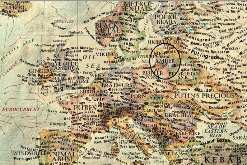 Pasaulio stereotipų žemėlapis (nuotr. Organizatorių)