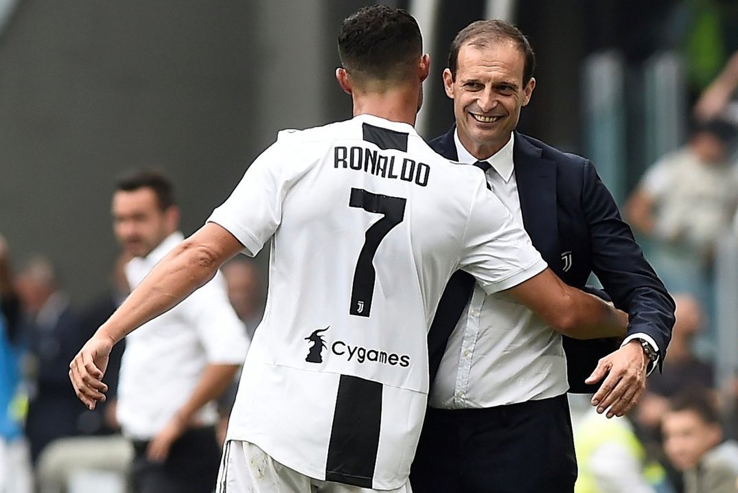 Massimiliano Allegri ir Cristiano Ronaldo (nuotr. SCANPIX)