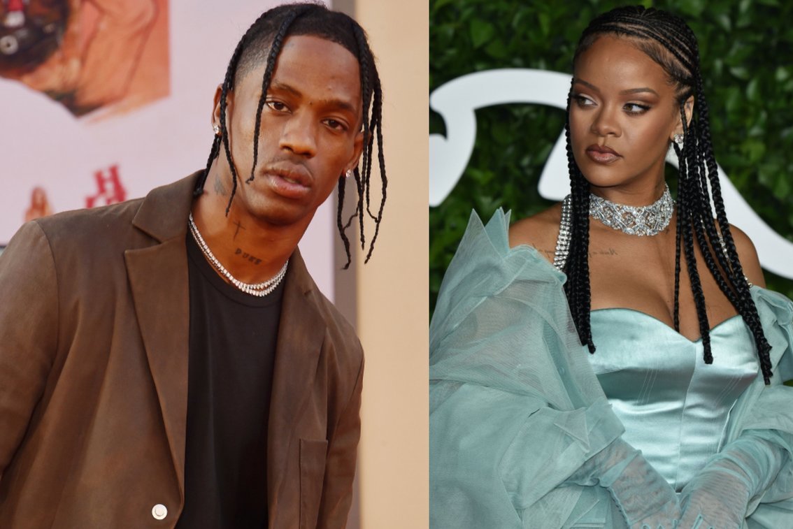 Travis Scotas ir Rihanna (nuotr. SCANPIX) tv3.lt fotomontažas