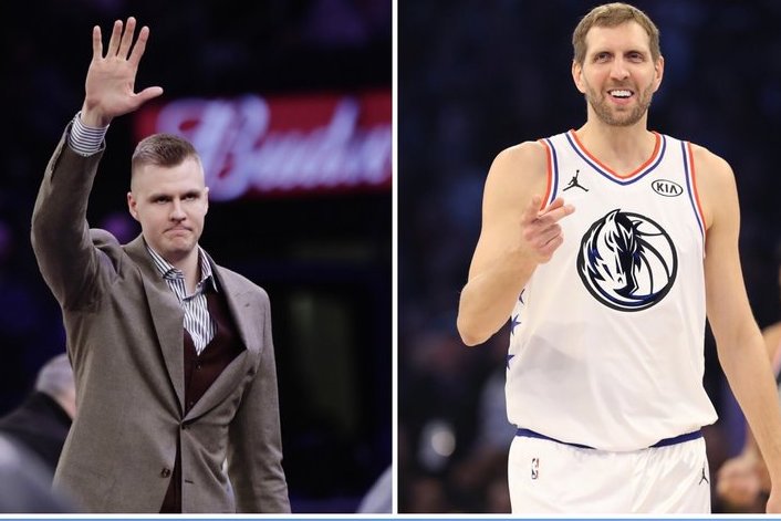 Kristapas Porzingis ir Dirkas Nowitzki (tv3.lt fotomontažas)
