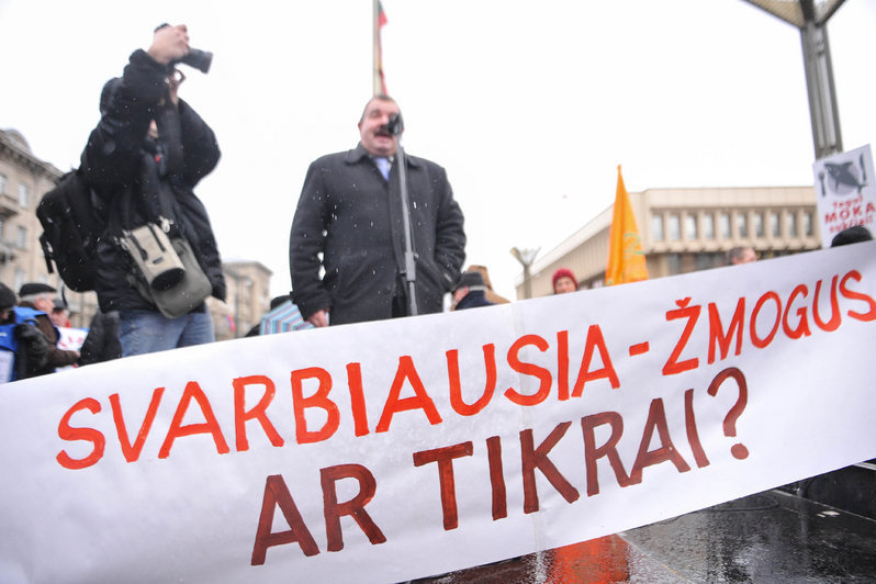 Lietuvos profesinių sąjungų mitingas prie LR Seimo (nuotr. Fotodiena.lt)