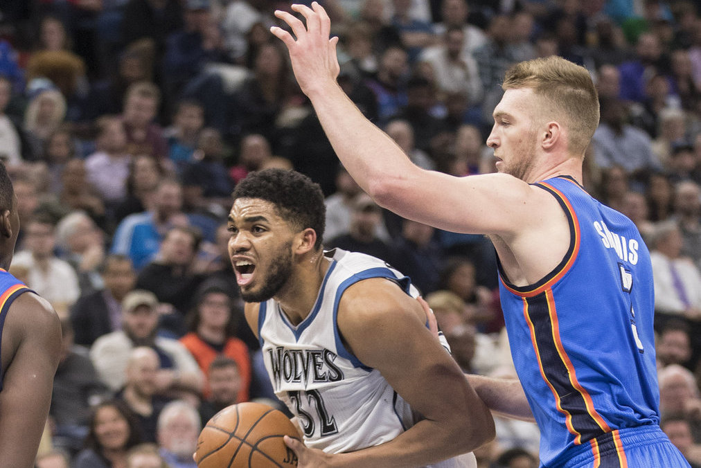 Minesotos „Timberwolves“ – Oklahomos „Thunder“ 98:100 (nuotr. SCANPIX)