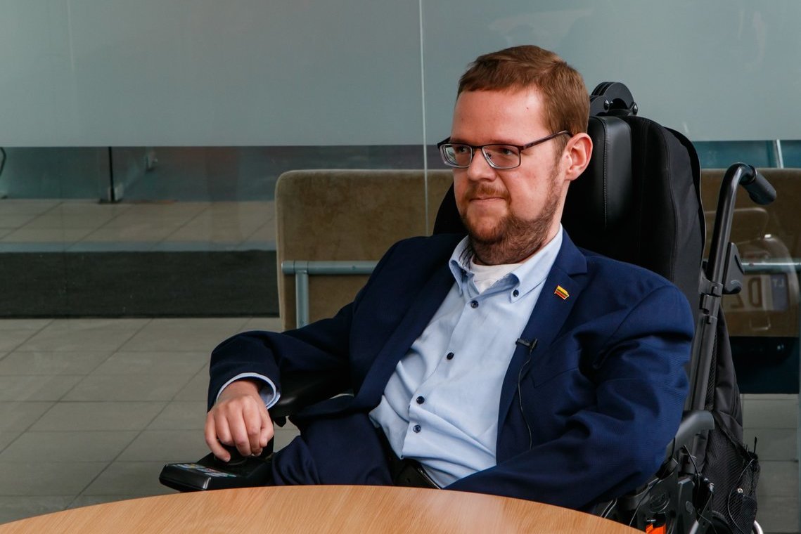 Seimo narys Justas Džiugelis apsilankė TV bokšte (nuotr. Tv3.lt/Ruslano Kondratjevo)