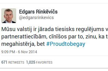 Latvijos užsienio reikalų ministras: „Twitter“ paskyros niekas nenulaužė, aš iš tiesų esu gėjus (nuotr. Twitter)