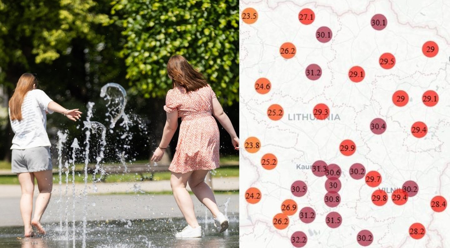 Iki rekordo pritrūko: štai kur oras sekmadienį įkaito net iki 33 laipsnių