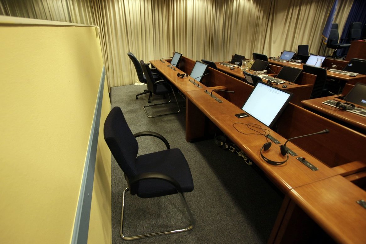 Hagos tribunolo kaltinamojo kėdė (nuotr. SCANPIX)