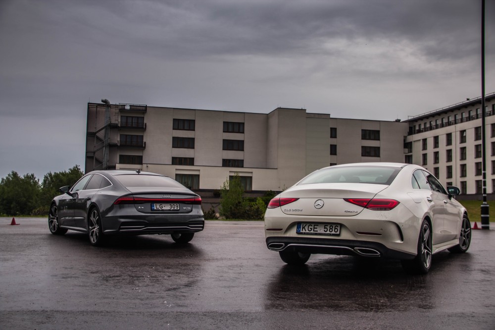 Palyginamasis testas: Audi A7 Sportback prieš Mercedes-Benz CLS