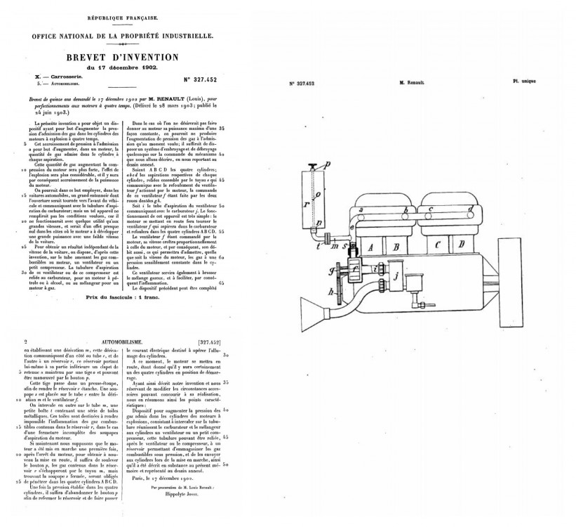 Renault išcentrinio kompresoriaus patentas