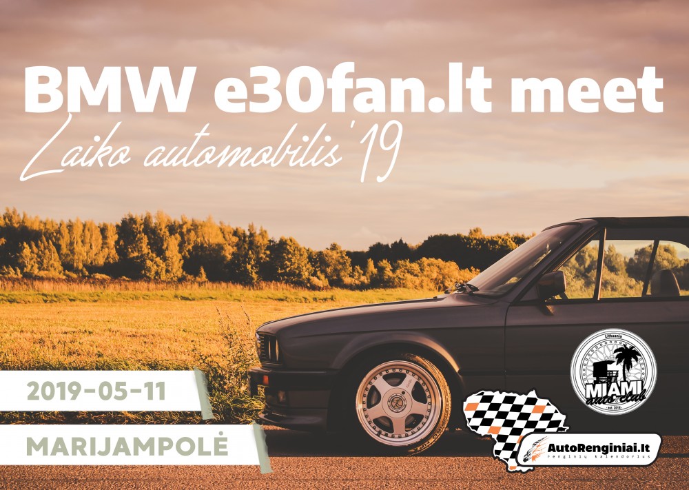 BMW E30 renginio plakatas 