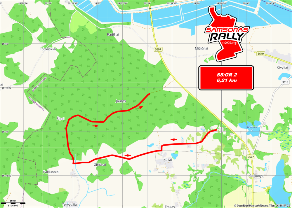 „Samsonas Rally Rokiškis 2020“ greičio ruožų žemėlapis