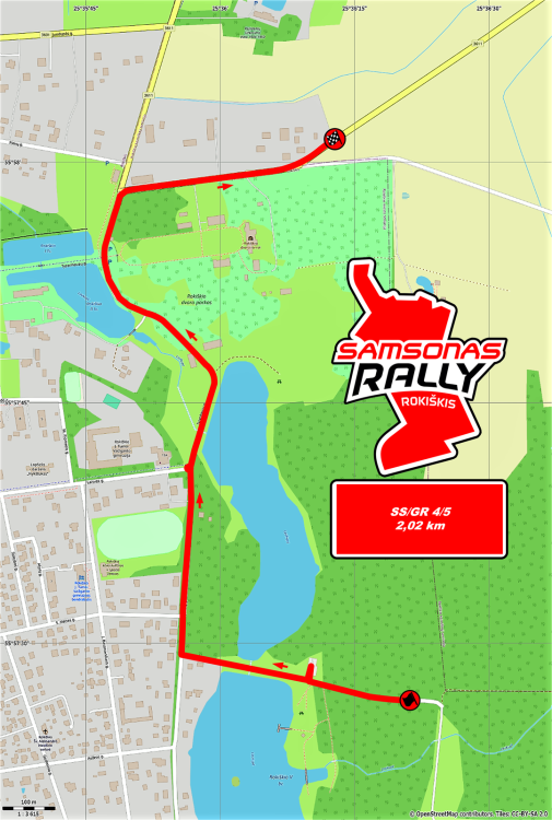 „Samsonas Rally Rokiškis 2020“ greičio ruožų žemėlapis